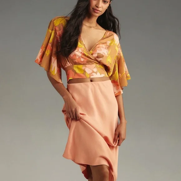 *Anthropologie Tiny Olympia Faux Wrap Top - Picture 2 of 5